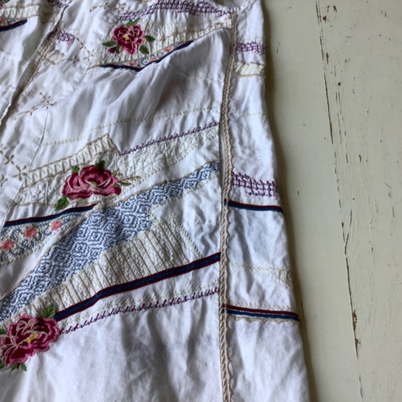 Johnny WAS Sabine Novelle linen embroidered long vest Small - Picture 8 of 8